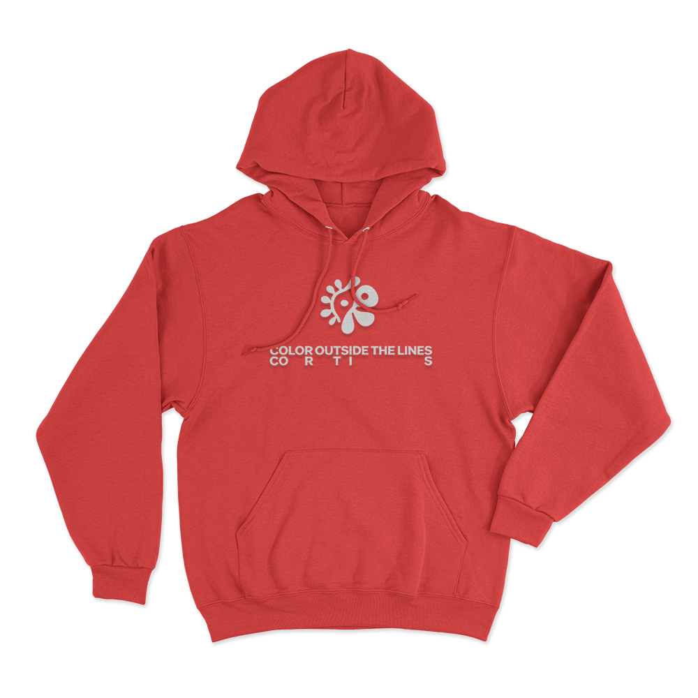 Color Outside The Lines Unisex Hoodie Red Color Outside The Lines Unisex Hoodie Red